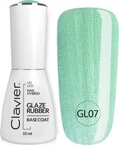 Clavier Luxury Glaze Rubber Basecoat 10ml. - GL07 Auroral - Groen - Glitters - Gel nagellak