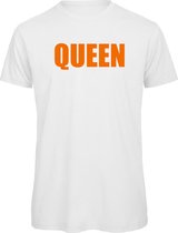 Koningsdag t-shirt wit XL - QUEEN - soBAD. | Oranje t-shirt dames | Oranje t-shirt heren | Koningsdag