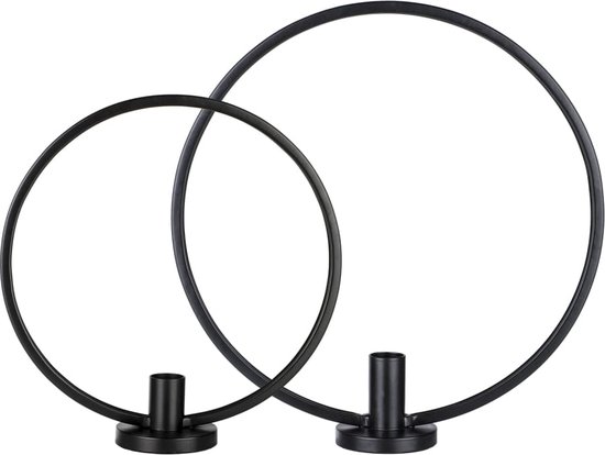 HI Ringkandelaarset 2 st zwart