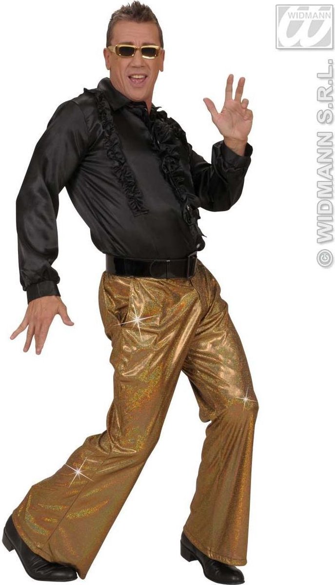 Pantalon disco pailleté doré pour homme - Déguisement - Taille M
