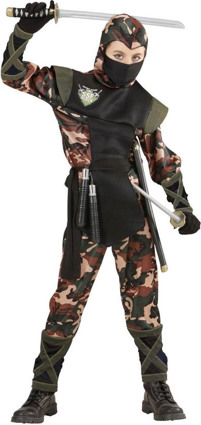 Widmann - Leger & Oorlog Kostuum - Ninja Soldaat Camouflage - Jongen -  groen - Maat... | bol.com