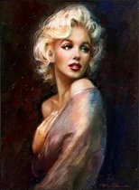 Allernieuwste.nl® Canvas Schilderij Marilyn Monroe Fotomodel - Icoon jaren 50 - Kleur - 50 x 70 cm