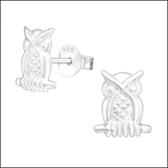Aramat jewels ® - 925 sterling zilveren kinder oorbellen uiltje paars