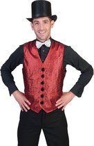 Funny Fashion - Glitter & Glamour Kostuum - Show Vest Rood Man - Rood - Maat 48-50 - Carnavalskleding - Verkleedkleding