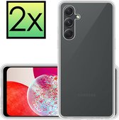 Hoes Geschikt voor Samsung A14 Hoesje Cover Siliconen Back Case Hoes - Transparant - 2x