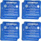 Relaxdays gel pack set van 8 - kompressen - 11x11 cm - hot cold packs - gelvulling - blauw