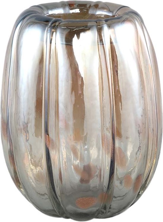 Vase Rond PTMD Arantza - H29,5 x Ø23,5 cm - Glas - Jaune