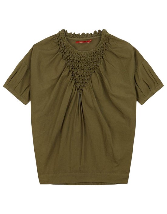 Daalder short sleeve dress 79 khaki smock Green: 116/6yr