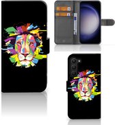 GSM Hoesje Geschikt voor Samsung Galaxy S23 Plus Book Cover Lion Color