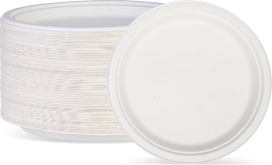 Assiettes carton Ø 18 cm blanc - lot de 100