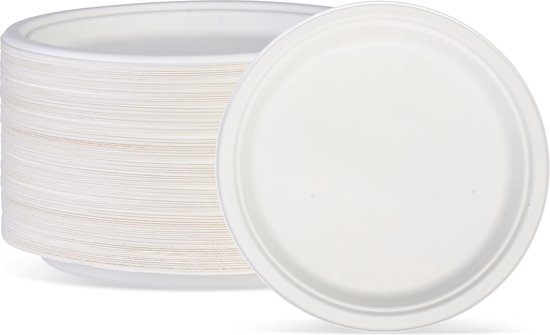 Assiettes rondes en carton dorée, lot de 10 pièces