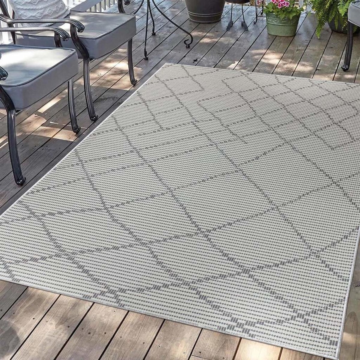 Flycarpets HILARIA BUITENKLEED DONKERGRIJS VLOERKLEED VOOR BINNEN & BUITEN