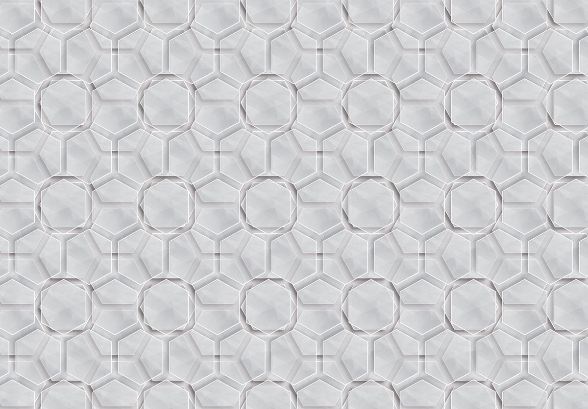 Fotobehang - Vlies Behang - 3D Mozaiek - Geometrie - 416 x 290 cm