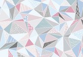 Fotobehang - Vlies Behang - Moderne Pastel 3D Driehoeken - Geometrie - 254 x 184 cm