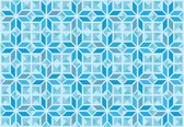 Fotobehang - Vlies Behang - Blauwe Mozaiek - 368 x 254 cm