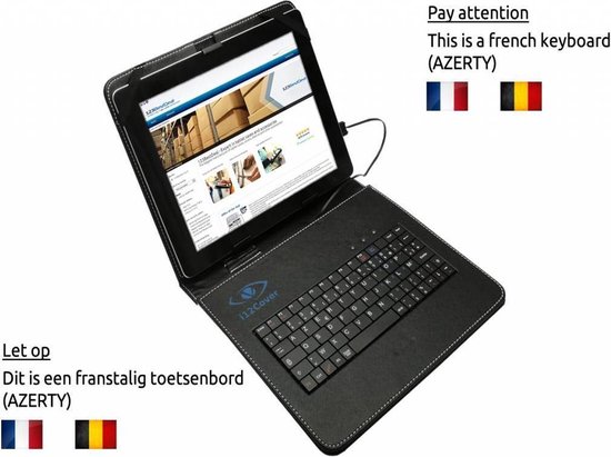 Belgique: étui clavier universel 9,7 pouces Azerty Klavier, couvercle avec  clavier USB... | bol.com