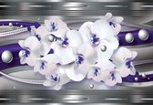 Fotobehang Ribbon Flowers Abstract | XXXL - 416cm x 254cm | 130g/m2 Vlies