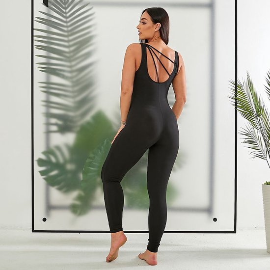 Samarali Oceana Zwart Activewear Jumpsuit - Perfect voor Yoga en Actieve Dagen - Comfortabel en Elegant - Gemaakt van Hoogwaardig Materiaal