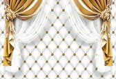 Fotobehang Golden Curtains | XXXL - 416cm x 254cm | 130g/m2 Vlies