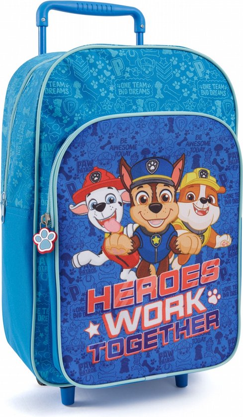Valise Trolley Enfant Paw Patrol - 24x28x10cm, Roues, Design Fun, Parfait Pour Voyages Et école Maternelle