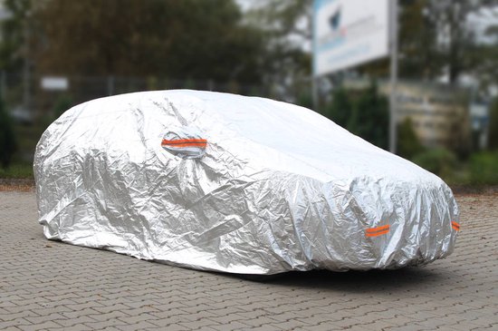 Autohoes met ritssluiting, reflecterend, 120gr + katoen, Zilver, maat: XL, 530x180x120cm — afbeelding 4