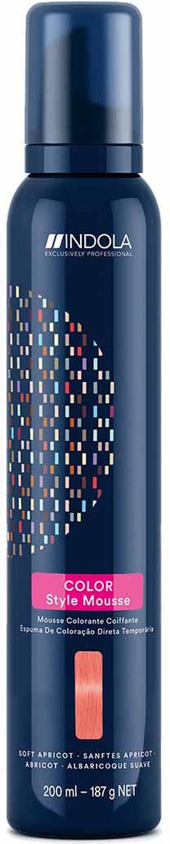 Indola Colour Style Mousse Anthracite 200ml - Semi-Permanent Styling & Color Refresher, Lasts Up To 4 Washes