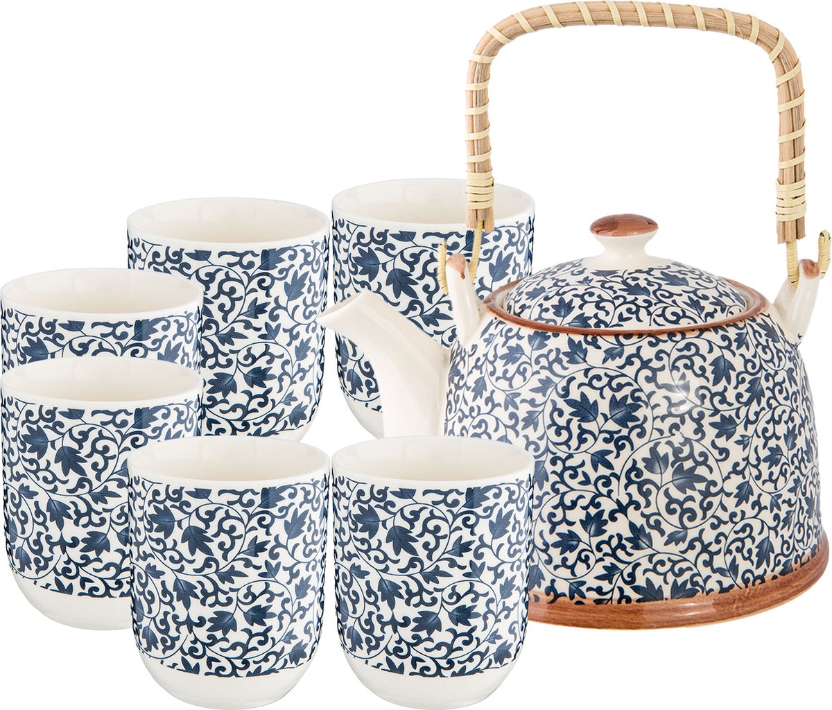 Très bel ensemble de 6 tasses à thé chinoise en porcelaine modèle