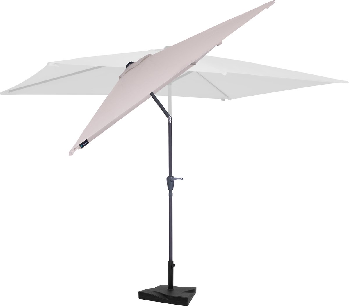 Vonroc Parasol Rapallo 200x300cm - Premium Parasol Taupe Incl Parasolvoet 20 Kg 711395959