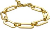 Twice As Nice Armband in goudkleurig edelstaal met ovale schakels  19 cm