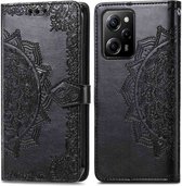 iMoshion Hoesje Geschikt voor Xiaomi Poco X5 5G Hoesje Met Pasjeshouder - iMoshion Mandala Bookcase - Zwart