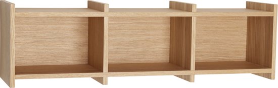 HÜBSCH INTERIOR - FOCAL wandrek van eiken met drie vakken FSC® - 80x20xh23cm