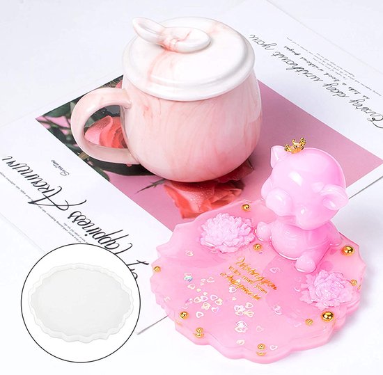 EPODA Silicone Epoxy Hars Mal voor Schalen, DIY Silicone Hars Mallen, Mallen voor Het Maken van Schalen met Rose Design