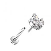 Piercing enfoncer 3 Marquise 1.2x8