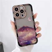 iPhone 14 Hoesje - Shockproof Cover - Cloudy Mountain Case - Berglandschap - Soft Cover