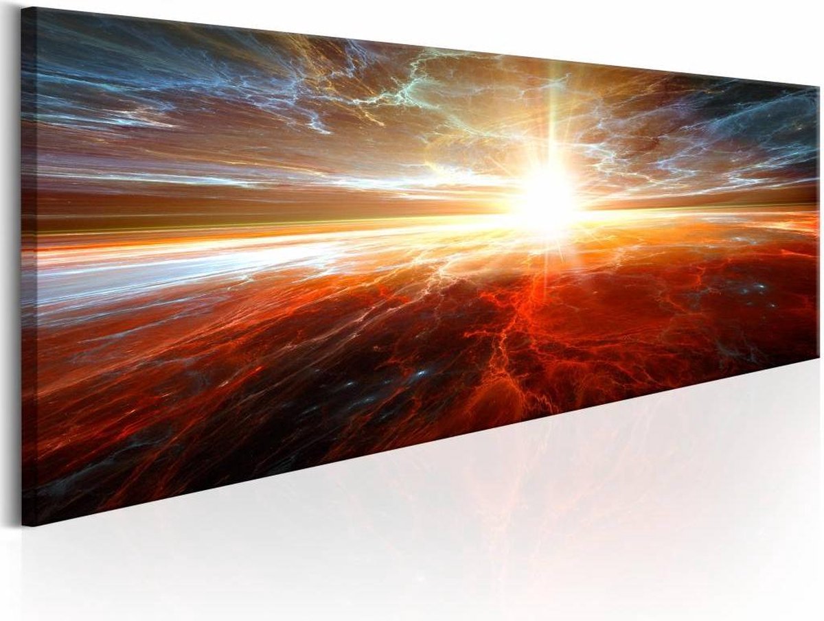 karo-art Schilderij - Ruimte en tijd Warp Multikleur