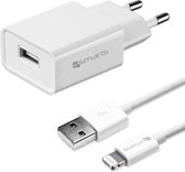4smarts 12W USB-A Adapter met iPhone Lightning Kabel 1 Meter 2.4A Wit