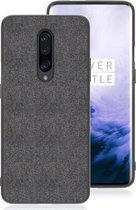 OnePlus 7 Pro Hoesje met Kunstleer Coating Zwart