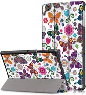 Samsung Galaxy Tab S5e Tri-Fold Hoes met Butterfly Print