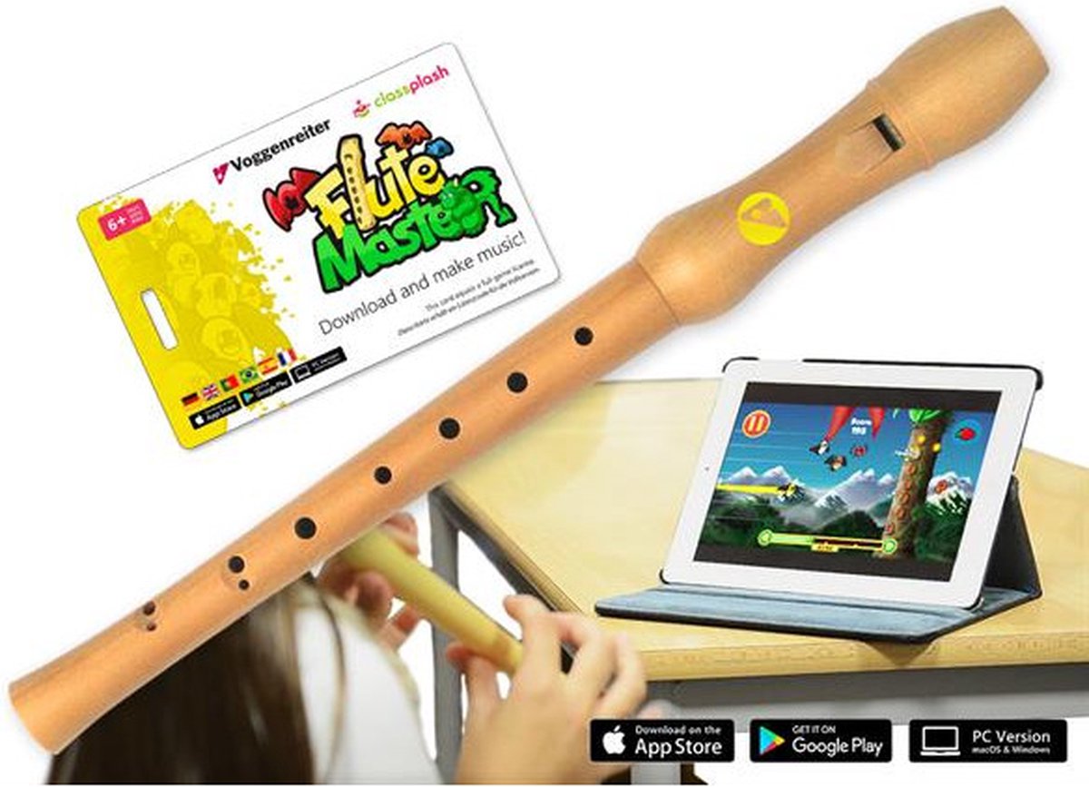Voggenreiter Flute Master App incl. houten blokfluit