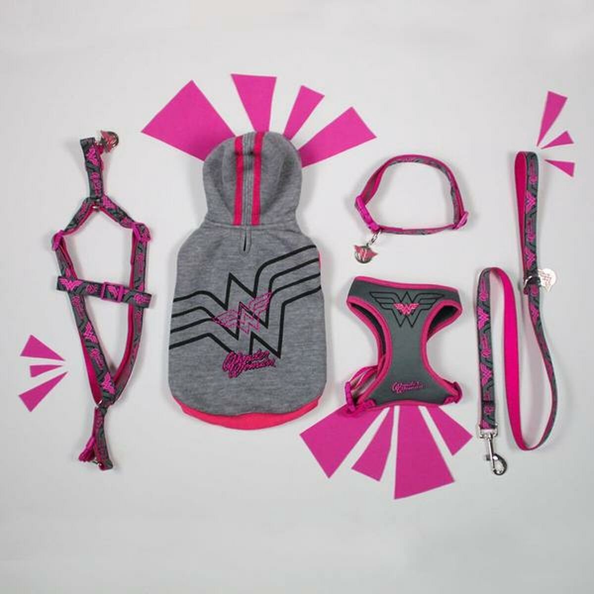 Honden Halsband - WONDER WOMAN - M/L (Lengte 35-55cm - Breedte 2cm)