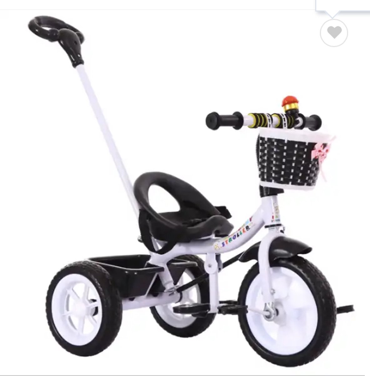 Beau Tricycle Enfant En Métal - Roues Caoutchouc Plein - Couleur Orange - Occasion