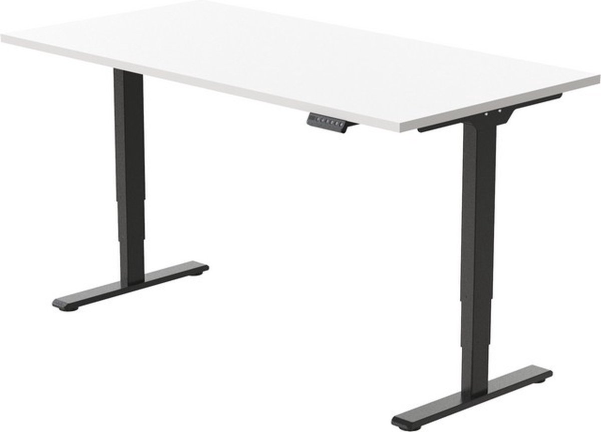 Game Hero Office Hero® Cosmic Elektrisch - Zit sta bureau in hoogte verstelbaar zwart frame - Game bureau - Computertafel - Werktafel - 140x80 - Wit