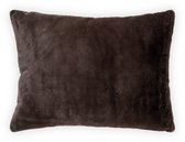 Artichok Elora sierkussen donkerbruin - 45 x 60 cm - rechthoekig - groot - zacht - fake fur