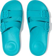 FitFlop Iqushion Two-Bar Buckle Slides BLAUW - Maat 41