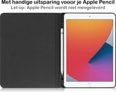 Hoes Geschikt voor iPad 10.2 2021 Hoes Luxe Book Case Met Uitsparing Geschikt voor Apple Pencil Met Screenprotector - Hoesje Geschikt voor iPad 9 Hoesje Cover Case - Bruin