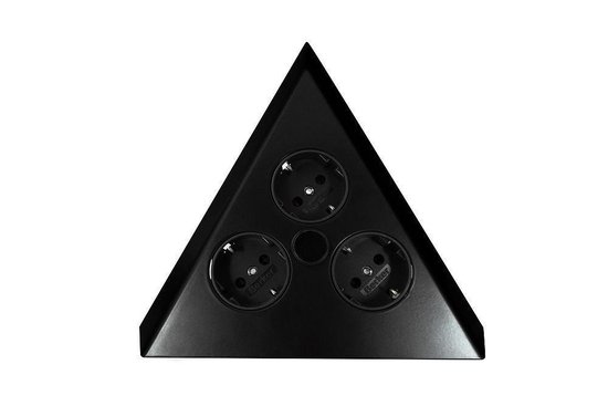 Hoek stopcontact zwart Thebo driehoek 3-voudig | bol.com
