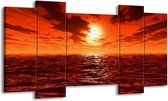 Peinture sur toile Sunset | Jaune, orange, gris | 120x65 5 Liège