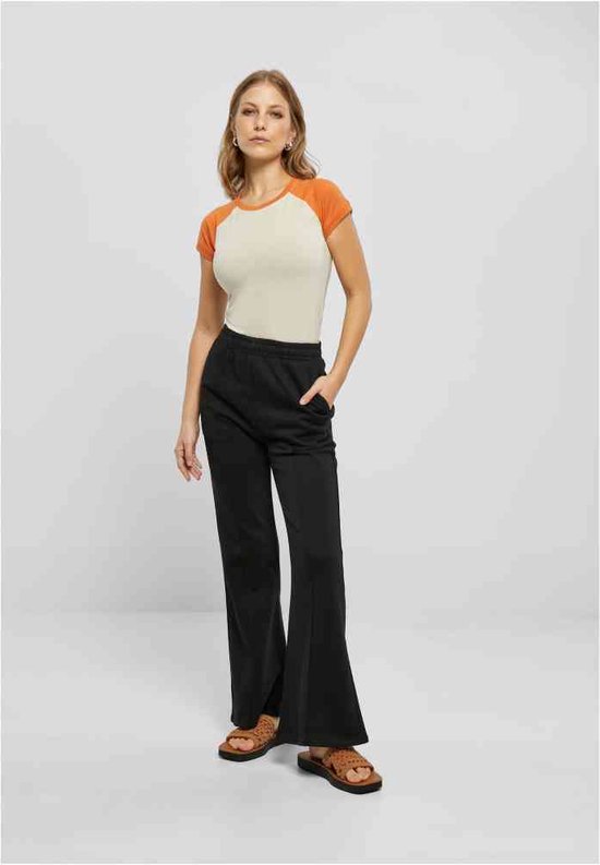 Pantalon évasé Urban Classics - XS- Pin Tuck Terry Zwart
