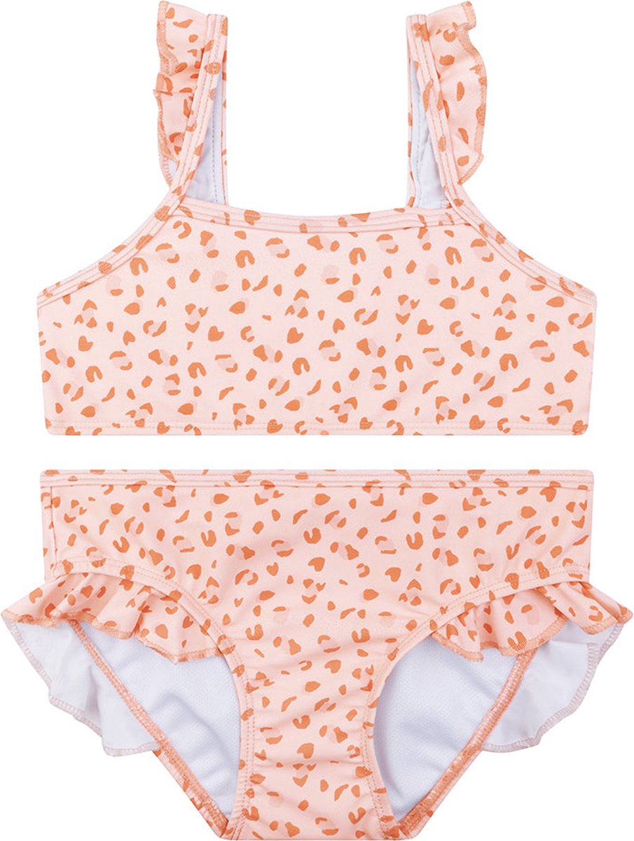 Swim Essentials | Oudroze Panterprint Meisjes UV Bikini - Maat 134/140