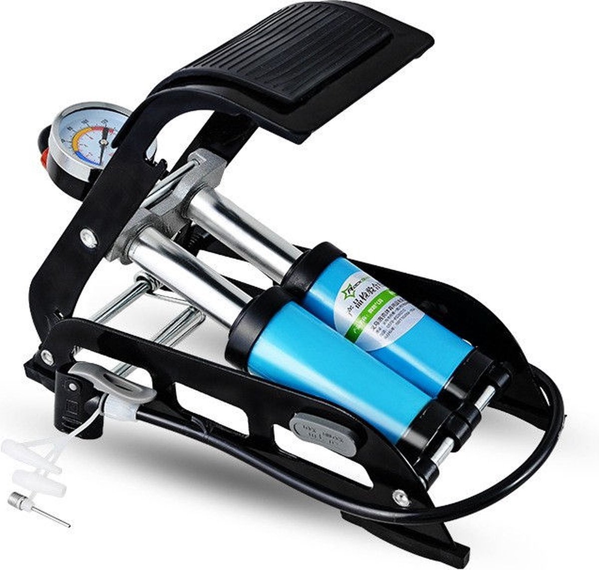PRO Luxe Voetpomp - Voetpomp met Dubbele Cilinder en Manometer - Voet pomp met drukmeter voor het opblazen van Auto Autobanden / Fietsenbanden / Motor